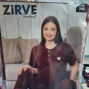 Zirve Geniş Kalıp Kısa Kollu Kadın Pijama Takımı Kırmızı