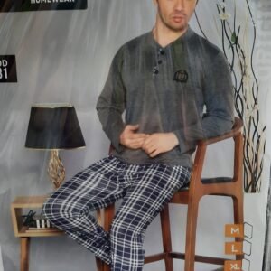 Zirve Erkek Uzun Kollu Pijama Takımı Gri