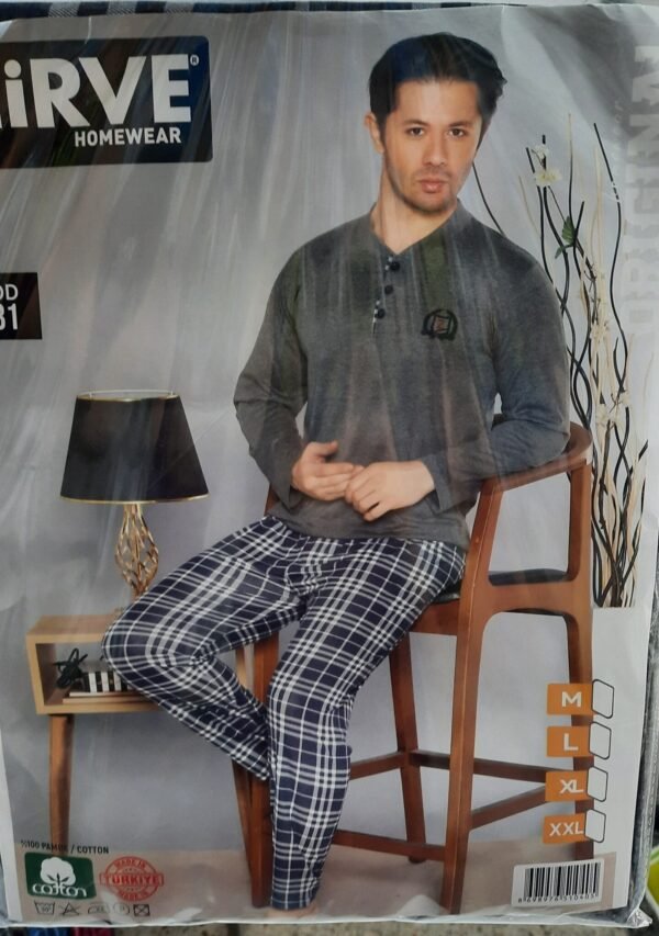 Zirve Erkek Uzun Kollu Pijama Takımı Gri