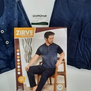 Zirve Geniş Kalıp Kısa Kollu Erkek Pijama Takımı