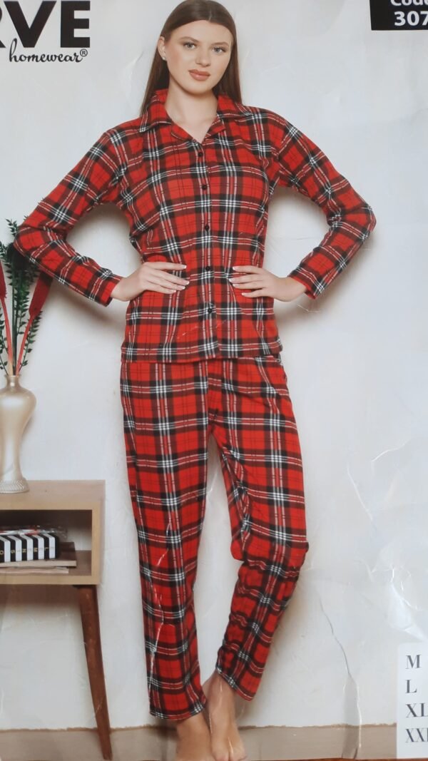 Zirve Kadın Ekose Desenli Pijama Takımı - Görsel 4