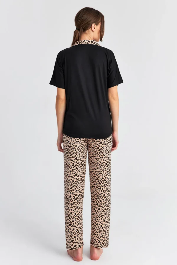 Zirve Leopar Düğmeli Bebe Yaka Pijama Takımı - Görsel 2