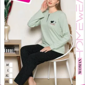 Üç Yıldız Uzun Kollu Kadın Pijama Takımı UY180